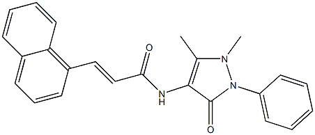 N-(1,5-dimethyl-3-oxo-2-phenyl-2,3-dihydro-1H-pyrazol-4-yl)-3-(1-naphthyl)acrylamide Struktur