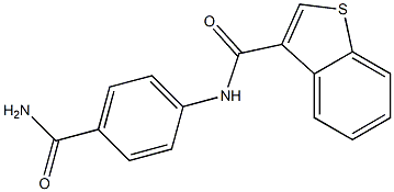 N-[4-(aminocarbonyl)phenyl]-1-benzothiophene-3-carboxamide Struktur