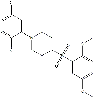 1-(2,5-dichlorophenyl)-4-[(2,5-dimethoxyphenyl)sulfonyl]piperazine Struktur