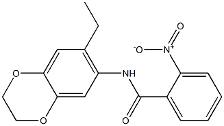 N-(7-ethyl-2,3-dihydro-1,4-benzodioxin-6-yl)-2-nitrobenzamide Struktur