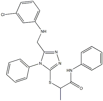 2-({5-[(3-chloroanilino)methyl]-4-phenyl-4H-1,2,4-triazol-3-yl}sulfanyl)-N-phenylpropanamide Struktur