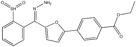 ethyl 4-{5-[2-(phenylsulfonyl)carbohydrazonoyl]-2-furyl}benzoate Struktur