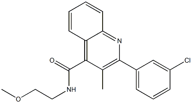 2-(3-chlorophenyl)-N-(2-methoxyethyl)-3-methyl-4-quinolinecarboxamide Struktur