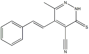 6-methyl-5-(2-phenylvinyl)-3-thioxo-2,3-dihydro-4-pyridazinecarbonitrile Struktur