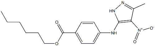 hexyl 4-({4-nitro-3-methyl-1H-pyrazol-5-yl}amino)benzoate Struktur