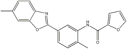 N-[2-methyl-5-(6-methyl-1,3-benzoxazol-2-yl)phenyl]-2-furamide Struktur