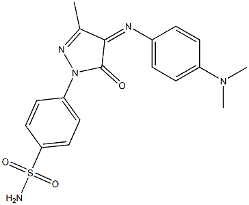 4-(4-{[4-(dimethylamino)phenyl]imino}-3-methyl-5-oxo-4,5-dihydro-1H-pyrazol-1-yl)benzenesulfonamide Struktur