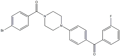 {4-[4-(4-bromobenzoyl)-1-piperazinyl]phenyl}(3-fluorophenyl)methanone Struktur