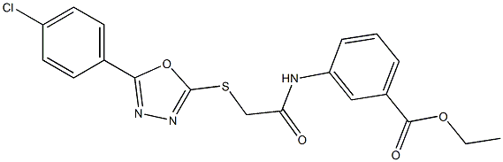 ethyl 3-[({[5-(4-chlorophenyl)-1,3,4-oxadiazol-2-yl]sulfanyl}acetyl)amino]benzoate Struktur