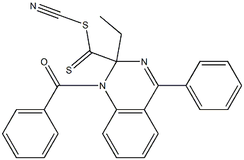 ethyl 1-benzoyl-2-cyano-4-phenyl-1,2-dihydro-2-quinazolinecarbodithioate Struktur