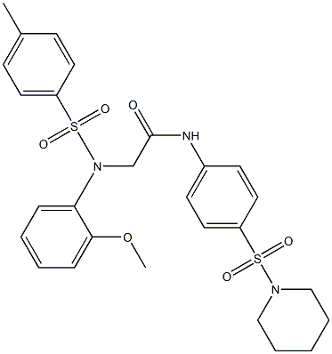 2-{2-methoxy[(4-methylphenyl)sulfonyl]anilino}-N-[4-(1-piperidinylsulfonyl)phenyl]acetamide Struktur