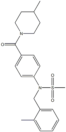 N-(2-methylbenzyl)-N-{4-[(4-methyl-1-piperidinyl)carbonyl]phenyl}methanesulfonamide Struktur