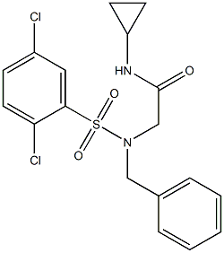 2-{benzyl[(2,5-dichlorophenyl)sulfonyl]amino}-N-cyclopropylacetamide Struktur