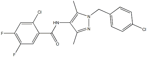 2-chloro-N-[1-(4-chlorobenzyl)-3,5-dimethyl-1H-pyrazol-4-yl]-4,5-difluorobenzamide Struktur