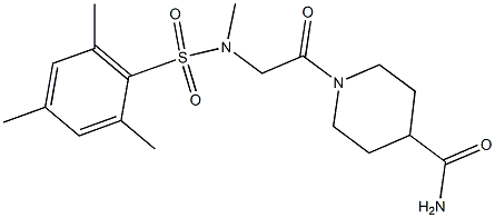 1-{[(mesitylsulfonyl)(methyl)amino]acetyl}-4-piperidinecarboxamide Struktur