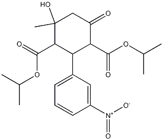 bis(1-methylethyl) 4-hydroxy-2-{3-nitrophenyl}-4-methyl-6-oxocyclohexane-1,3-dicarboxylate Struktur