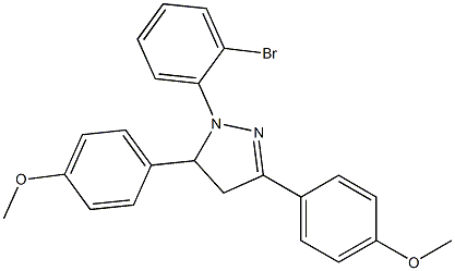 1-(2-bromophenyl)-3,5-bis(4-methoxyphenyl)-4,5-dihydro-1H-pyrazole Struktur