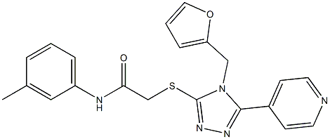 2-{[4-(furan-2-ylmethyl)-5-pyridin-4-yl-4H-1,2,4-triazol-3-yl]sulfanyl}-N-(3-methylphenyl)acetamide Struktur