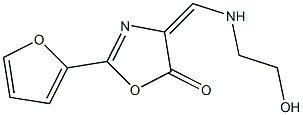 2-(2-furyl)-4-{[(2-hydroxyethyl)amino]methylene}-1,3-oxazol-5(4H)-one Struktur