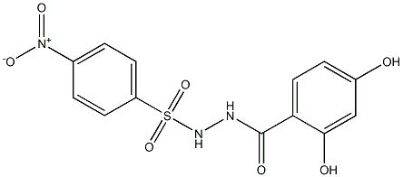 N'-(2,4-dihydroxybenzoyl)-4-nitrobenzenesulfonohydrazide Struktur