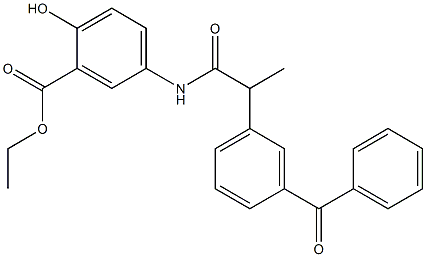 ethyl 5-{[2-(3-benzoylphenyl)propanoyl]amino}-2-hydroxybenzoate Struktur