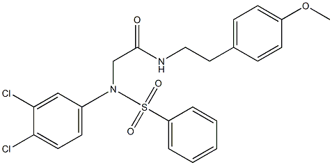 2-[3,4-dichloro(phenylsulfonyl)anilino]-N-[2-(4-methoxyphenyl)ethyl]acetamide Struktur