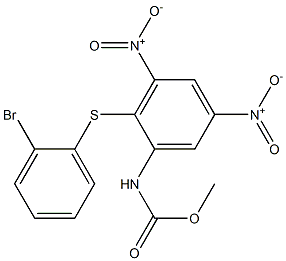 methyl 2-[(2-bromophenyl)sulfanyl]-3,5-bisnitrophenylcarbamate Struktur