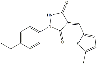 1-(4-ethylphenyl)-4-[(5-methyl-2-thienyl)methylene]-3,5-pyrazolidinedione Struktur