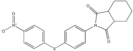 2-[4-({4-nitrophenyl}sulfanyl)phenyl]hexahydro-1H-isoindole-1,3(2H)-dione Struktur