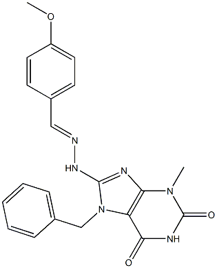 4-methoxybenzaldehyde (7-benzyl-3-methyl-2,6-dioxo-2,3,6,7-tetrahydro-1H-purin-8-yl)hydrazone Struktur