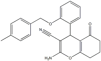 2-amino-4-{2-[(4-methylbenzyl)oxy]phenyl}-5-oxo-5,6,7,8-tetrahydro-4H-chromene-3-carbonitrile Struktur