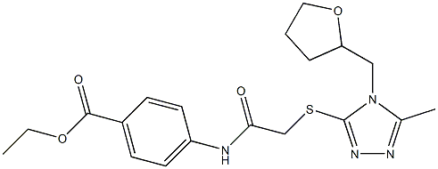 ethyl 4-[({[5-methyl-4-(tetrahydro-2-furanylmethyl)-4H-1,2,4-triazol-3-yl]sulfanyl}acetyl)amino]benzoate Struktur