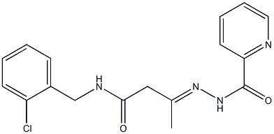 N-(2-chlorobenzyl)-3-[(2-pyridinylcarbonyl)hydrazono]butanamide Struktur