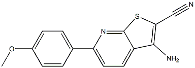 3-amino-6-(4-methoxyphenyl)thieno[2,3-b]pyridine-2-carbonitrile Struktur