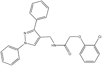 2-(2-chlorophenoxy)-N-[(1,3-diphenyl-1H-pyrazol-4-yl)methyl]acetamide Struktur