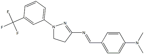 N-[4-(dimethylamino)benzylidene]-N-{1-[3-(trifluoromethyl)phenyl]-4,5-dihydro-1H-pyrazol-3-yl}amine Struktur