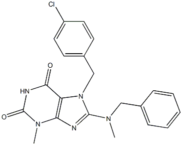 7-[(4-chlorophenyl)methyl]-3-methyl-8-[methyl(phenylmethyl)amino]-3,7-dihydro-1H-purine-2,6-dione Struktur