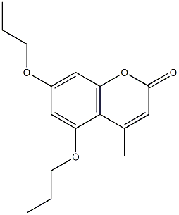 4-methyl-5,7-dipropoxy-2H-chromen-2-one Struktur