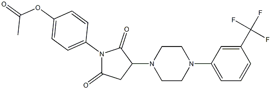 4-(2,5-dioxo-3-{4-[3-(trifluoromethyl)phenyl]-1-piperazinyl}-1-pyrrolidinyl)phenyl acetate Struktur