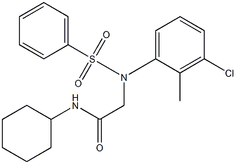 2-[3-chloro-2-methyl(phenylsulfonyl)anilino]-N-cyclohexylacetamide Struktur