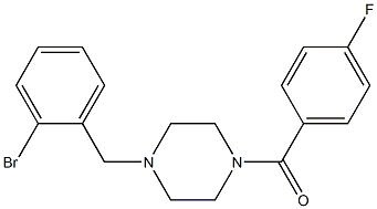 1-[(2-bromophenyl)methyl]-4-[(4-fluorophenyl)carbonyl]piperazine Struktur