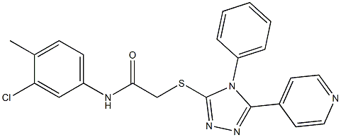 N-(3-chloro-4-methylphenyl)-2-{[4-phenyl-5-(4-pyridinyl)-4H-1,2,4-triazol-3-yl]sulfanyl}acetamide Struktur