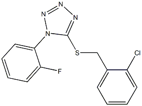 2-chlorobenzyl 1-(2-fluorophenyl)-1H-tetraazol-5-yl sulfide Struktur