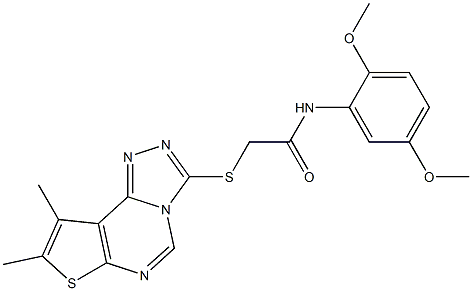 N-(2,5-dimethoxyphenyl)-2-[(8,9-dimethylthieno[3,2-e][1,2,4]triazolo[4,3-c]pyrimidin-3-yl)sulfanyl]acetamide Struktur