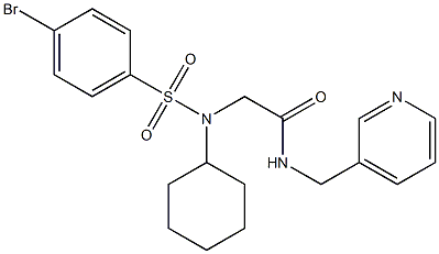 2-[[(4-bromophenyl)sulfonyl](cyclohexyl)amino]-N-(3-pyridinylmethyl)acetamide Struktur