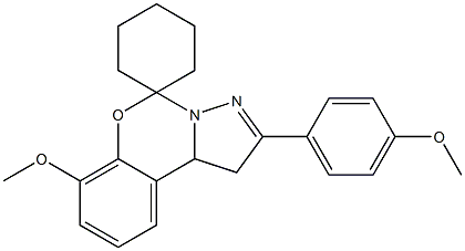 7-methoxy-2-(4-methoxyphenyl)-1,10b-dihydrospiro(pyrazolo[1,5-c][1,3]benzoxazine-5,1'-cyclohexane) Struktur