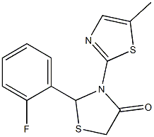 2-(2-fluorophenyl)-3-(5-methyl-1,3-thiazol-2-yl)-1,3-thiazolidin-4-one Struktur