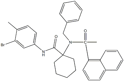 1-[benzyl(1-naphthylacetyl)amino]-N-(3-bromo-4-methylphenyl)cyclohexanecarboxamide Struktur