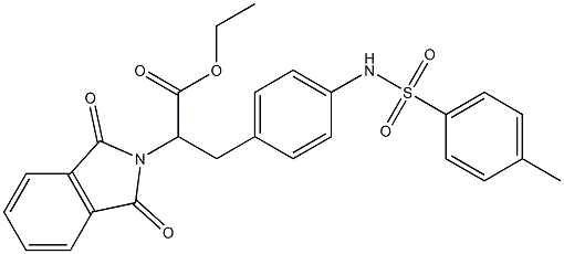 ethyl 2-(1,3-dioxo-1,3-dihydro-2H-isoindol-2-yl)-3-(4-{[(4-methylphenyl)sulfonyl]amino}phenyl)propanoate Struktur