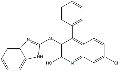 3-(1H-benzimidazol-2-ylsulfanyl)-7-chloro-4-phenyl-2-quinolinol Struktur